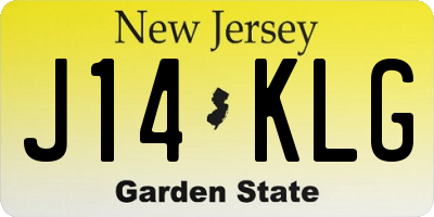 NJ license plate J14KLG