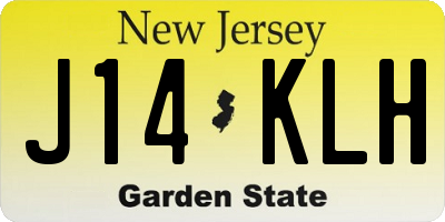 NJ license plate J14KLH