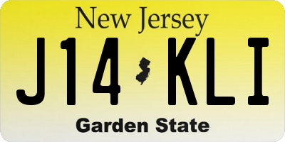 NJ license plate J14KLI