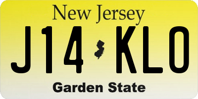 NJ license plate J14KLO