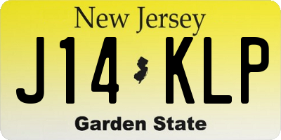 NJ license plate J14KLP
