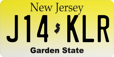 NJ license plate J14KLR