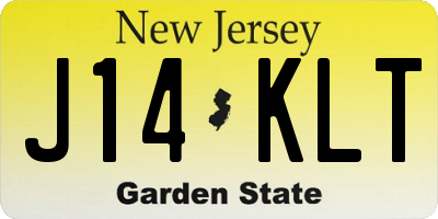 NJ license plate J14KLT