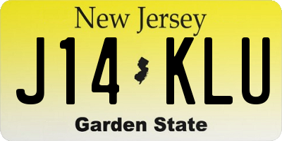 NJ license plate J14KLU