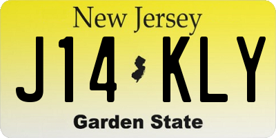 NJ license plate J14KLY