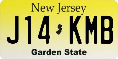 NJ license plate J14KMB