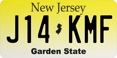 NJ license plate J14KMF