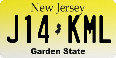 NJ license plate J14KML