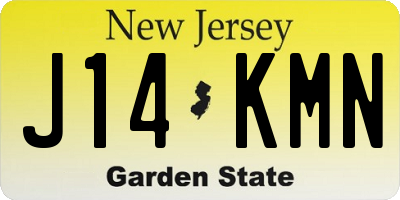 NJ license plate J14KMN
