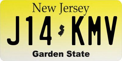 NJ license plate J14KMV