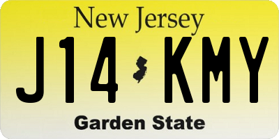 NJ license plate J14KMY
