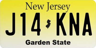NJ license plate J14KNA