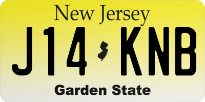 NJ license plate J14KNB