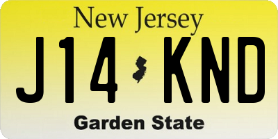 NJ license plate J14KND