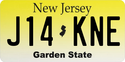 NJ license plate J14KNE