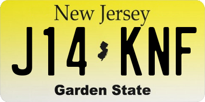 NJ license plate J14KNF