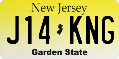 NJ license plate J14KNG