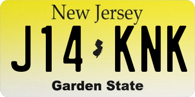 NJ license plate J14KNK