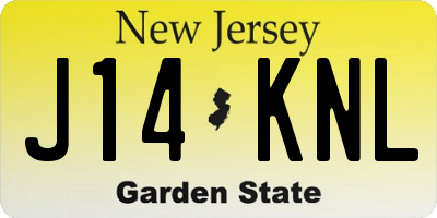 NJ license plate J14KNL