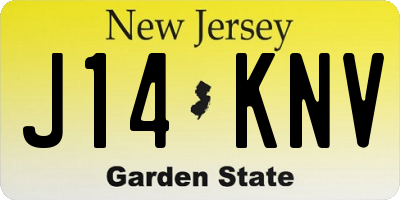 NJ license plate J14KNV