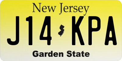 NJ license plate J14KPA