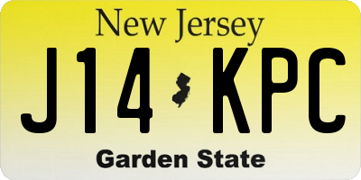 NJ license plate J14KPC