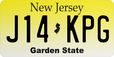 NJ license plate J14KPG