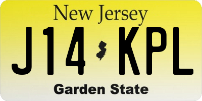 NJ license plate J14KPL