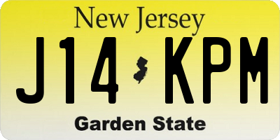 NJ license plate J14KPM