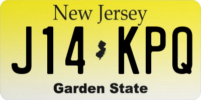 NJ license plate J14KPQ