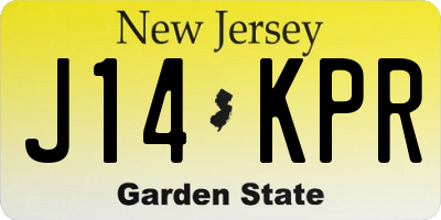 NJ license plate J14KPR