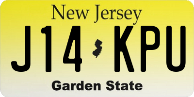 NJ license plate J14KPU
