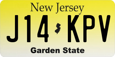 NJ license plate J14KPV