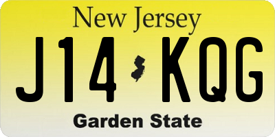 NJ license plate J14KQG