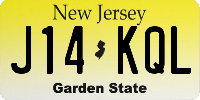 NJ license plate J14KQL