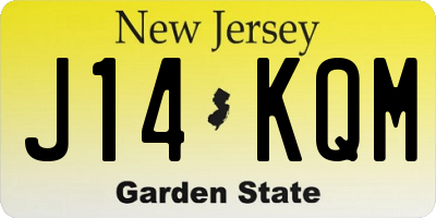 NJ license plate J14KQM