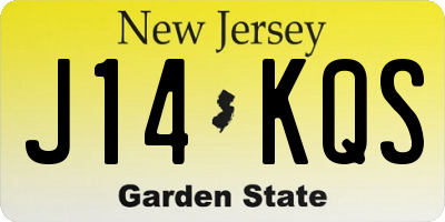 NJ license plate J14KQS