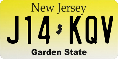 NJ license plate J14KQV
