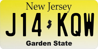 NJ license plate J14KQW