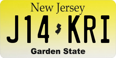 NJ license plate J14KRI