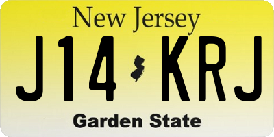 NJ license plate J14KRJ