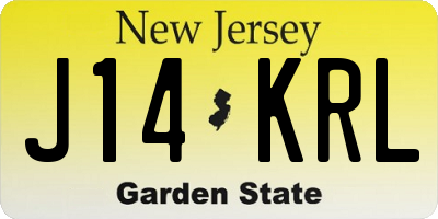 NJ license plate J14KRL