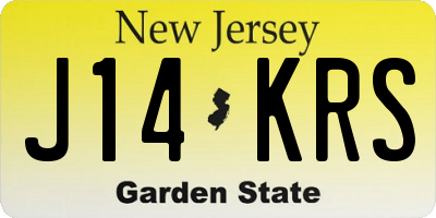 NJ license plate J14KRS