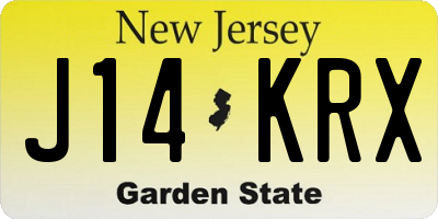 NJ license plate J14KRX