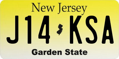 NJ license plate J14KSA