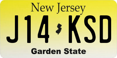 NJ license plate J14KSD