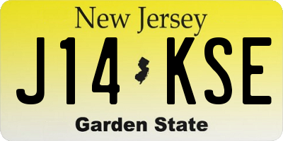 NJ license plate J14KSE