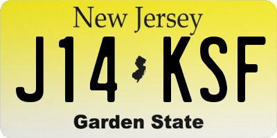 NJ license plate J14KSF
