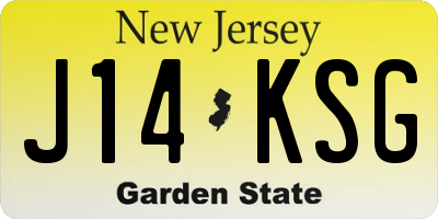 NJ license plate J14KSG