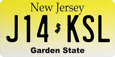 NJ license plate J14KSL